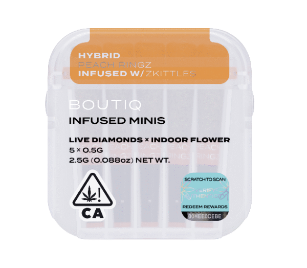 Boutiq Infused Minis Pre Rolls Peach Ringz x Zkittles